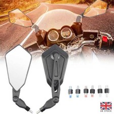 E-Marked Motorcycle Folding Rearview Wing Mirrors For Honda Suzuki Kawasaki 10mm