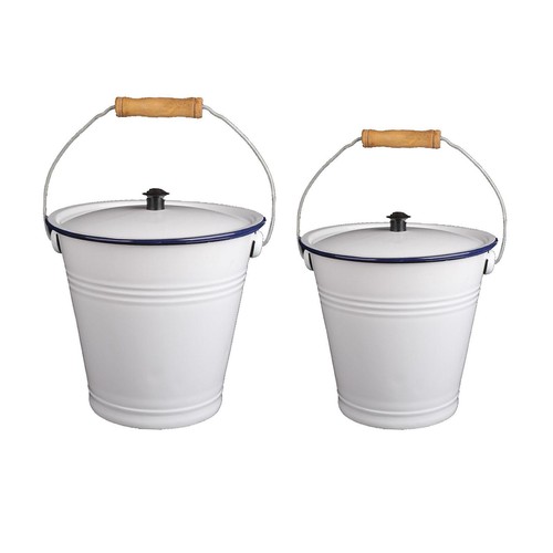 Enamel bucket flour container - flour,