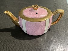A Lovely Pink & Gold Coloured vintage teapot By Burslem.