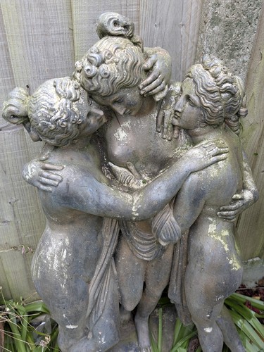 Vintage garden statue three - garden, of