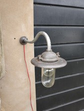 Vintage Cast Iron Swan Neck REVO GEC Wall Light Industrial Finish Outside Garden