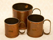 Set of 3 Antique Copper &