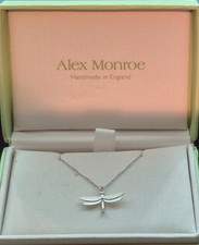Alex Monroe sterling silver dragonfly necklace boxed