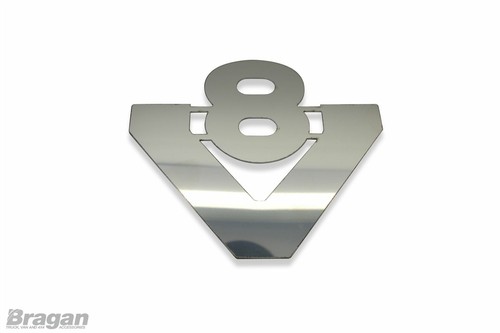 Chrome badge for scania - badge, 'v8'