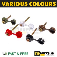PVC Plastic Caps Fixings With Screws For Corrugated Roofing Sheets | All Colours