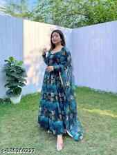 Attractive Women's Georgette  Anarkali Style Printed Ethnic Kurti With Dupatta