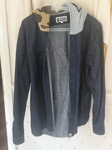 Rare bape denim shirt - bape,