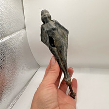 Rare Vintage Winged Nude Lady Car Hood Mascot Ornament Unusual As Found