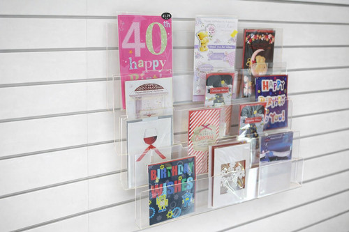 Clear perspex slatwall tiered - perspex,
