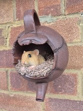 Teapot Mouse Garden Ornament