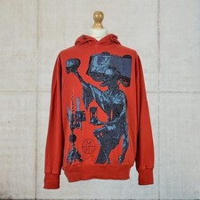 MHI by Maharishi Hooded Kangaroo Pocket Hoodie In Red Size Large