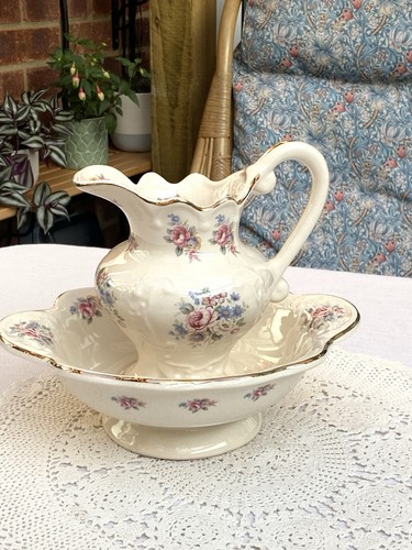 Vintage wash bowl and pitcher - and,