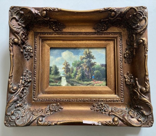 Antique oil painting - oil,