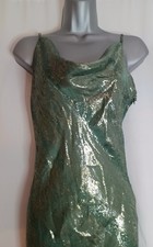 RAT & BOA Ladies green slinky maxi dress size XL sleeveless (A1134)