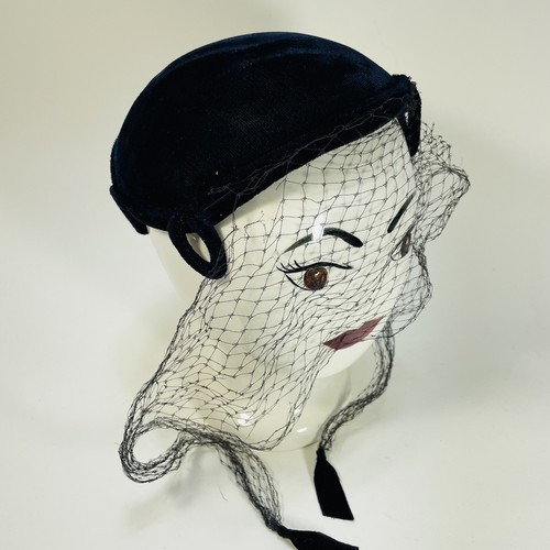 Vintage navy blue - blue, velvet