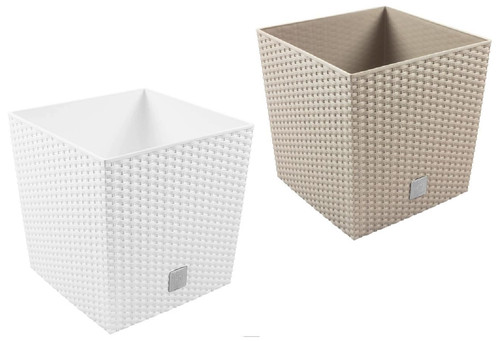 Square plant pot rattan - square,
