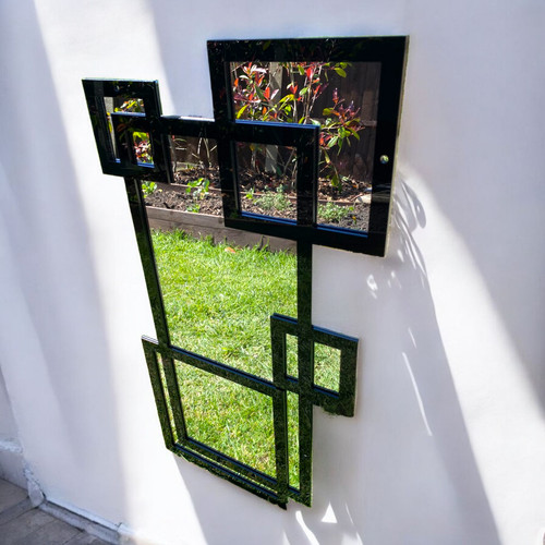 Modern square garden mirror - square,