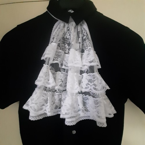 White lace jabot victorian - white,