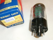 ⚜® LAMPE VALVE DARIO GZ34 5AR4 By MULLARD BLACKBURN f32 TUBE TESTED NOS =°=