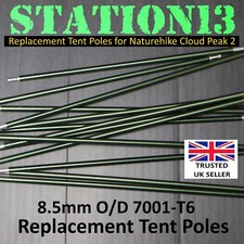Naturehike Cloud Peak 2: Replacement 8.5mm 7001-T6 ProFlex Tent Poles, STATION13