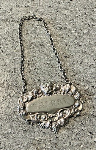 Vintage silver sherry - silver, bottle