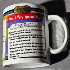 1970 BIRTH YEAR NOSTALGIC /TRIVIA COFFEE MUGZ BY GANZ