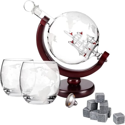 Whiskey decanter globe ship - decanter,