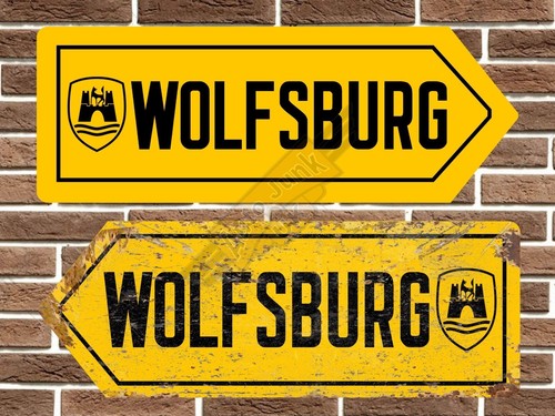 Wolfsburg metal road sign - sign, wall
