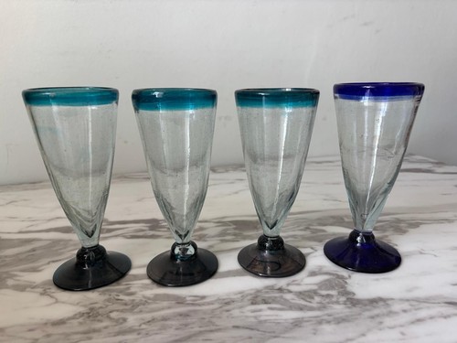 Mexican hand blown wine - blown,