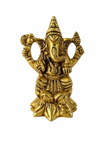Brass lord ganesha idol - 3",