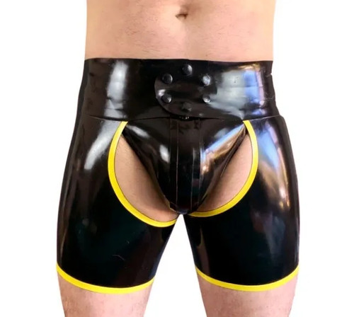 Mens latex chap shorts - shorts, by