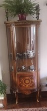 French brass detailing marquetry inlaid display cabinet