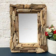 Rectangle Driftwood Mirror Vintage Rustic Natural Frame Bathroom Wall Decor Gift