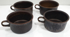 Arabia Finland Ruska Flat Coffee Mug Brown Black Speckle Rustic Set of 4 VTG