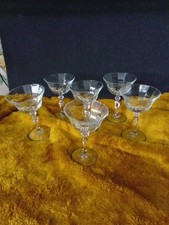 6 Johnson Brothers Eternal Beau Starter / Champagne Glasses Green Base Rim 