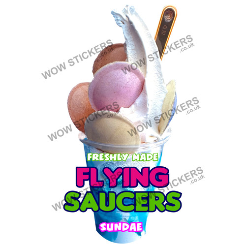 Ice cream van sticker flying - cream,