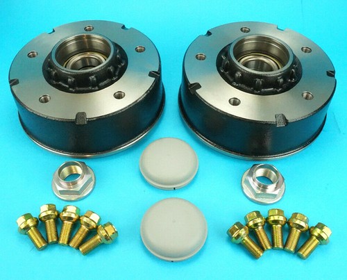 Brake drum with - nut, bolts