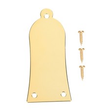 Hot 3 Holes Metal Truss Rod Cover With Screws Guitar Bass Replacement (Gold)