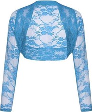 Womens Open Front Cropped Lace