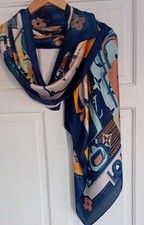 Louis Vuitton Scarf Shawl Multicolor  Logo Silk Excellent Condition 90cm x 180cm