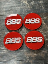 Fits BBS 3D Alloy Wheel Centre Cap Set Red & Silver Three Prong 70mm