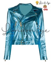 Women Metallic Blue Motorcycle