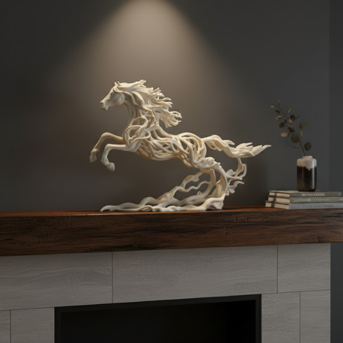 Artistic voronoi running horse - running,