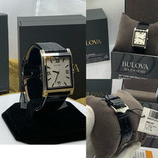BULOVA DRESS CLASSIC 3-HAND CALENDAR DATE QUARTZ RECTANGULAR DIAL WATCH RRP-£210