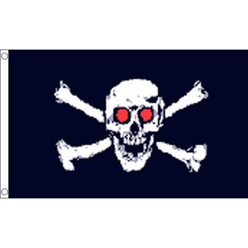 Pirate skull red eyes flag - skull,
