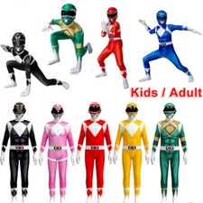 Kids Ranger Morphsuit Mighty Morphin Power Rangers Boys Jumpsuit Cosplay Costume