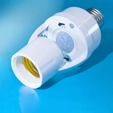 PIR Motion Sensor Lamp Holder E27 Smart Light Bulb Holder Adapter Auto On/Off UK