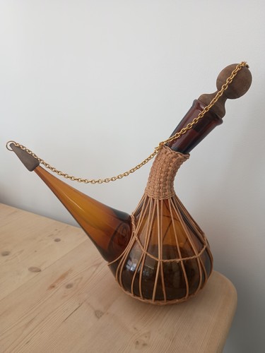 Vintage amber glass woven - vintage,