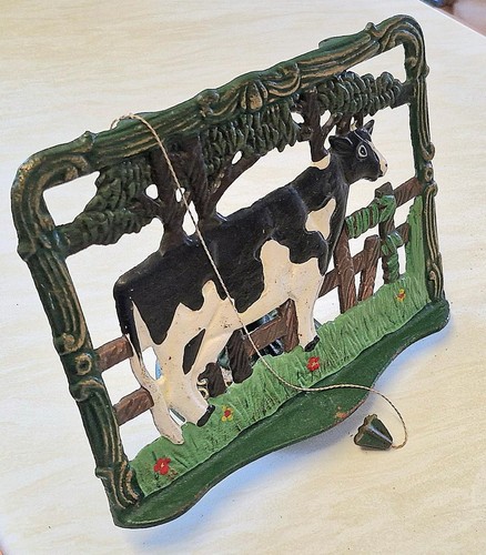 Vintage cast iron cow - cast, cookbook