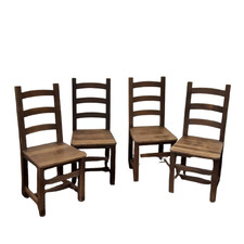 Set of 4 Vintage Solid Wood